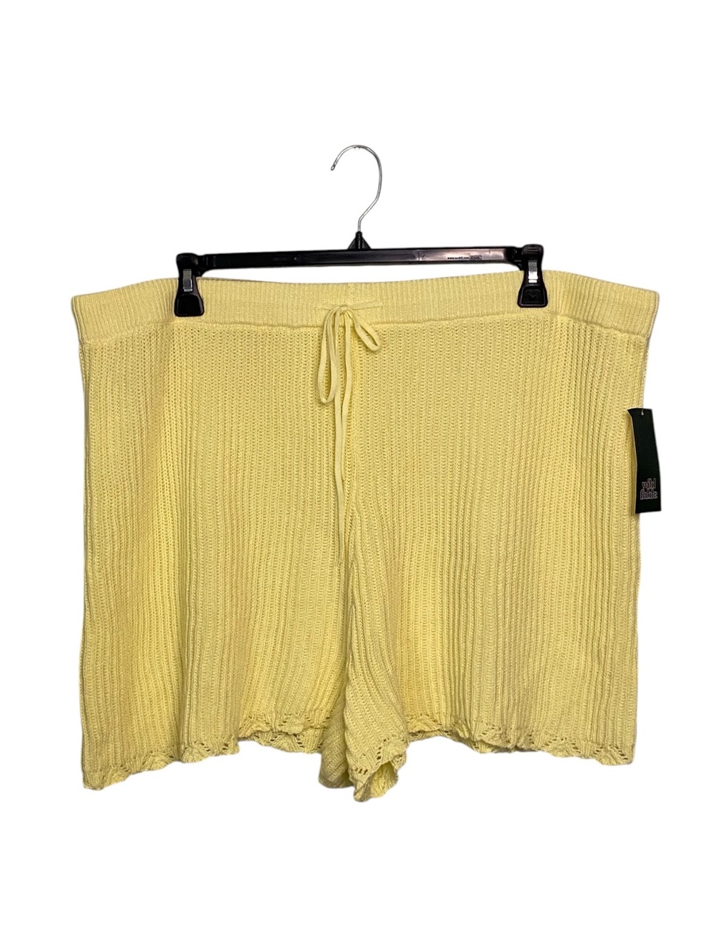 Wild Fable Yellow Sweater Knit Pull On Drawstring Shorts Womens Plus Size 2X NWT